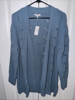 Maurices Open-Front Blue Knit Cardigan Sweater
